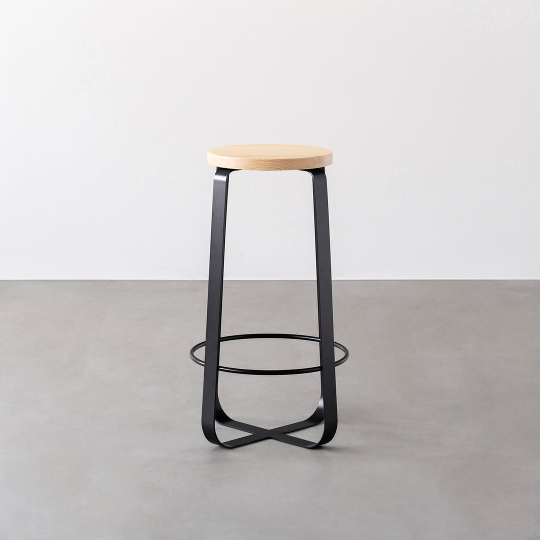 THE STOOL / 無垢 ホワイトアッシュ × Black Steel High – KANADEMONO