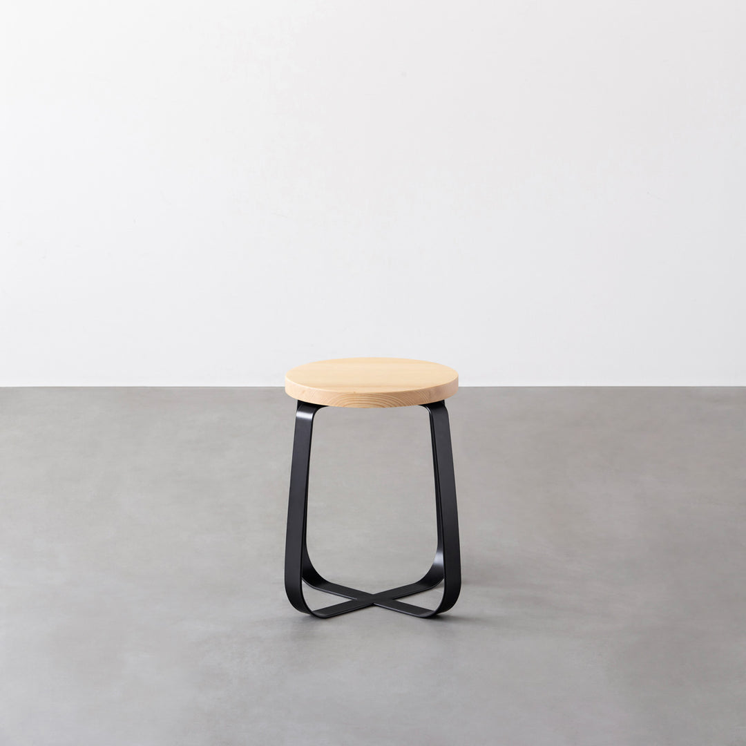 THE STOOL / 無垢 ホワイトアッシュ × Black Steel Standard – KANADEMONO