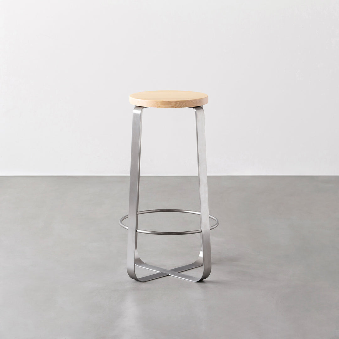 THE STOOL / 無垢 ホワイトアッシュ × Stainless High – KANADEMONO