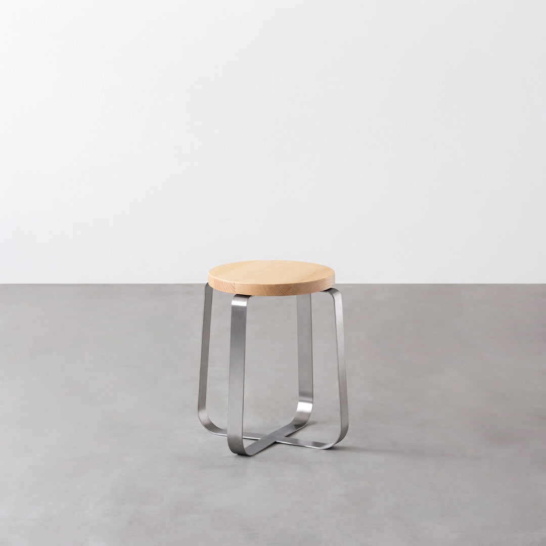 THE STOOL / 無垢 ホワイトアッシュ × Stainless Standard – KANADEMONO