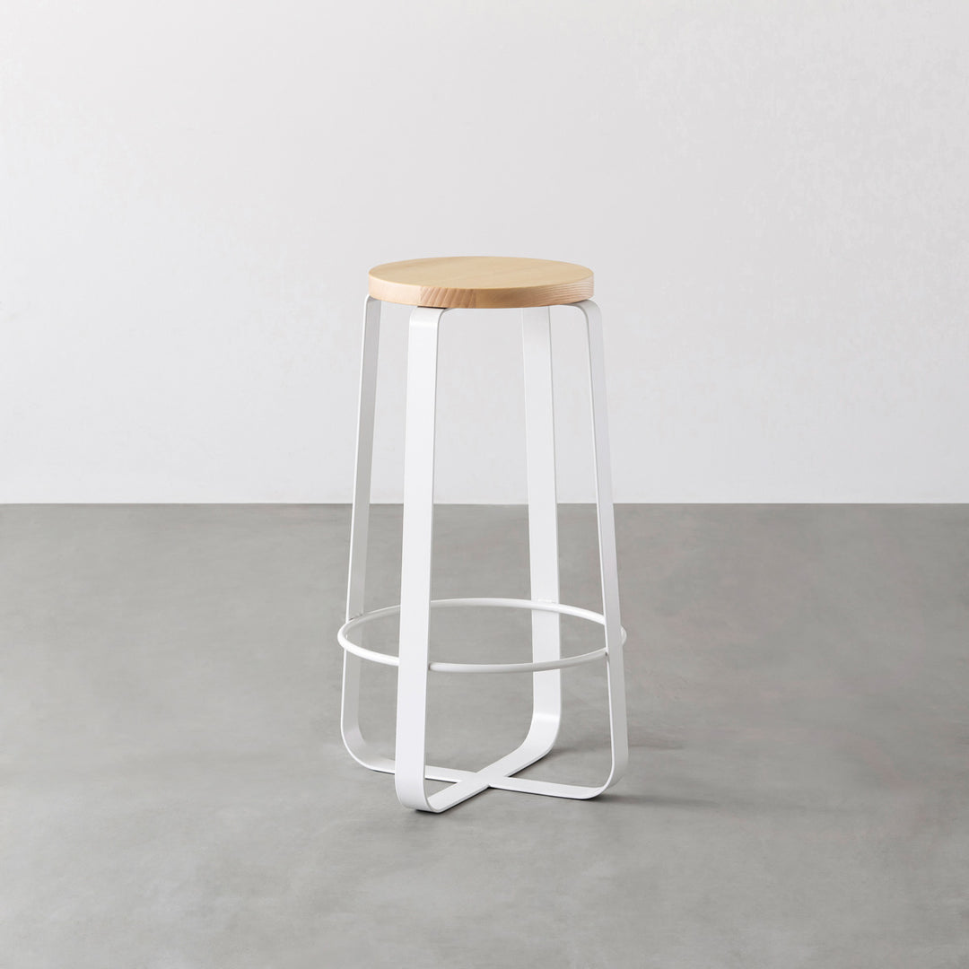 THE STOOL / 無垢 ホワイトアッシュ × White Steel High – KANADEMONO