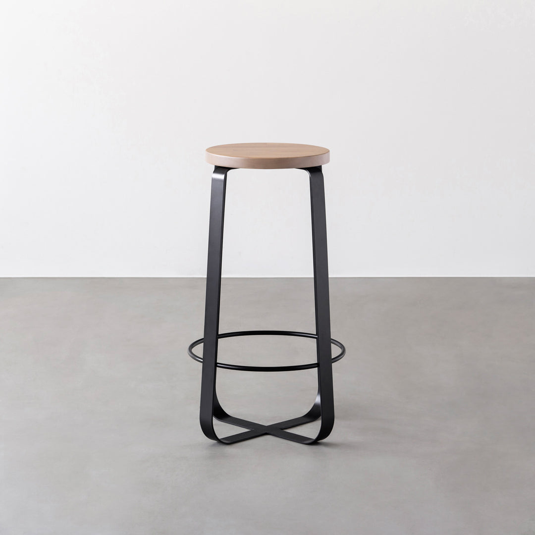 スツール K ⭐︎送料込み⭐︎ THE STOOL / ラバーウッド アッシュグレー × Black Steel High