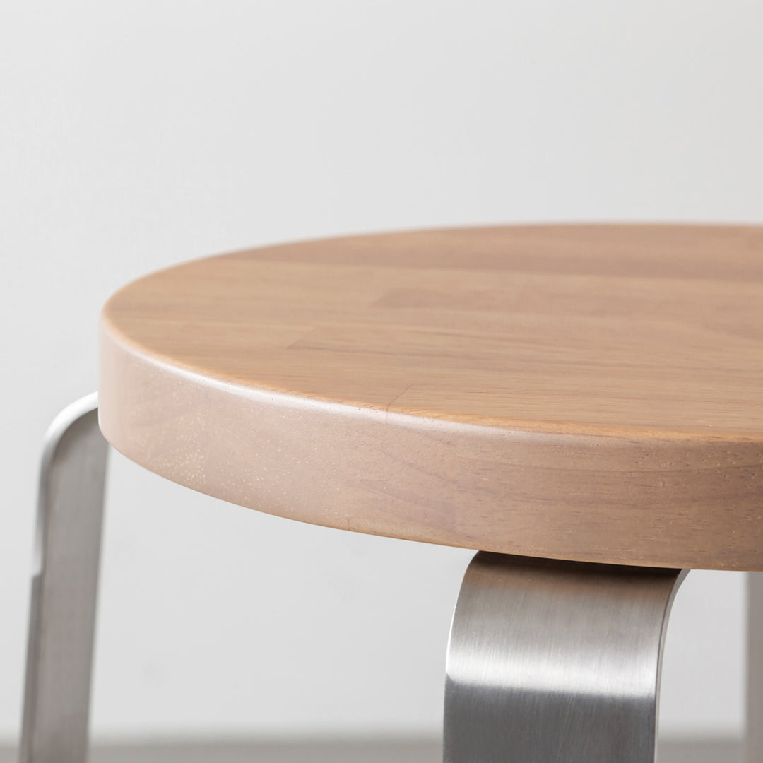 ザ・スツール THE STOOL / ラバーウッド アッシュグレー × White Steel High