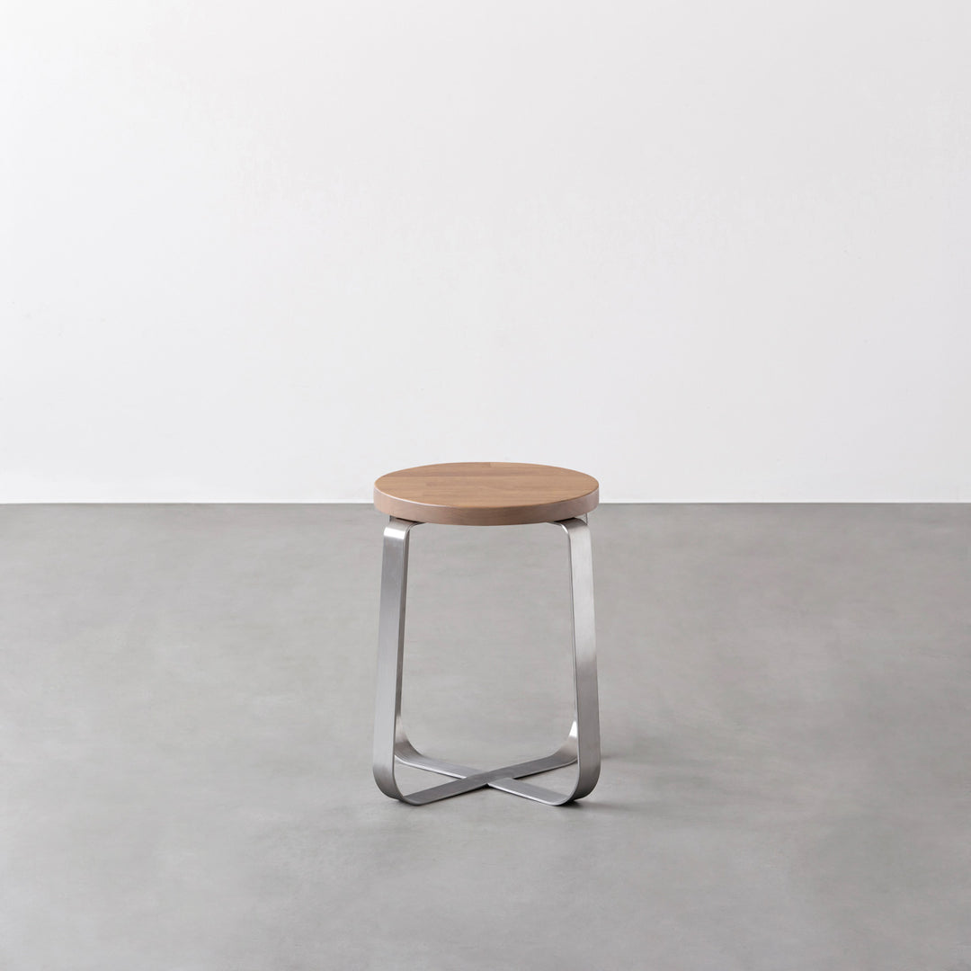 ライトグレー Stool THE STOOL / ラバーウッド アッシュグレー × Stainless Standard