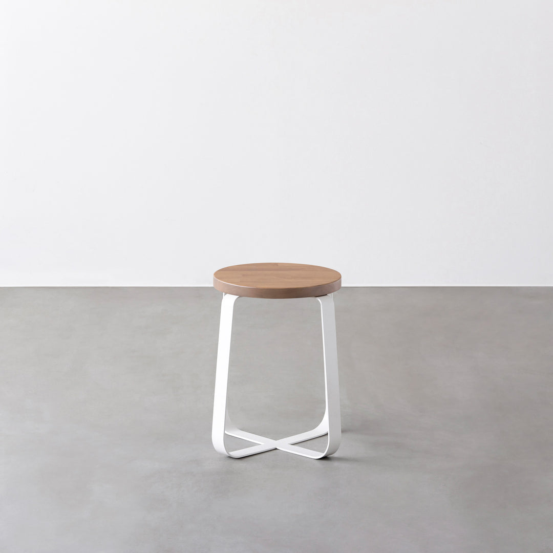 THE STOOL / ラバーウッド アッシュグレー × White Steel Standard