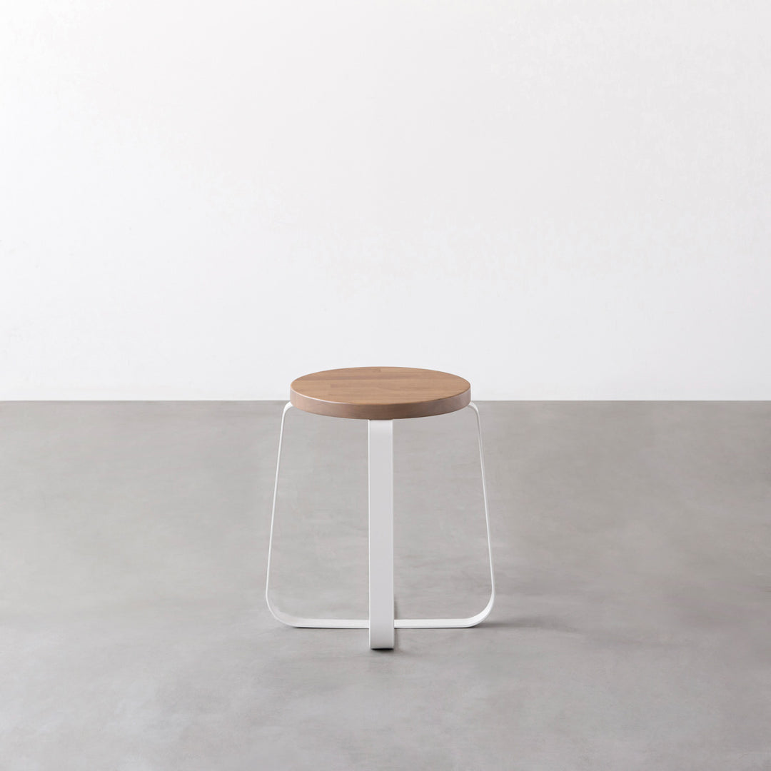 THE STOOL / ラバーウッド アッシュグレー × White Steel Standard