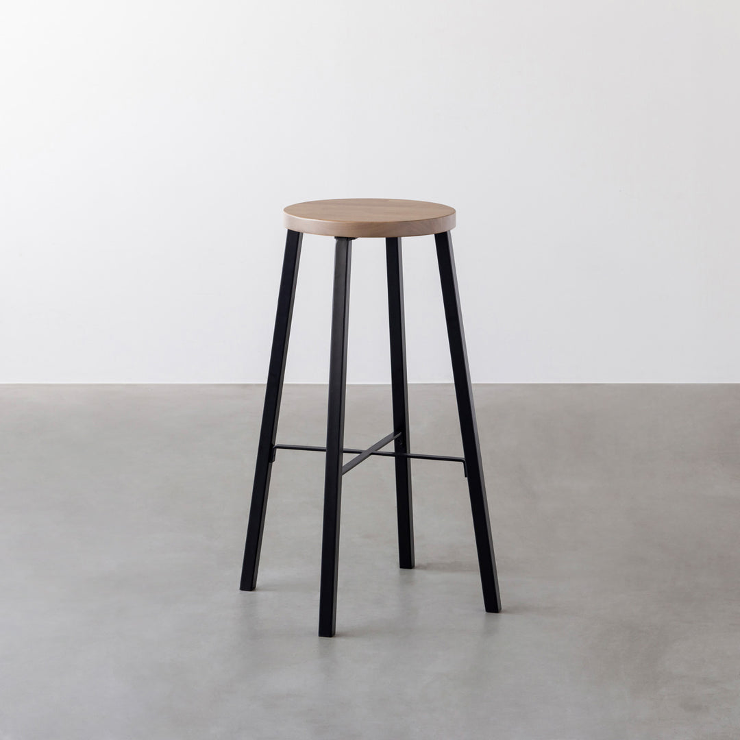 KANADEMONO THE STOOL / ラバーウッド アッシュグレー STL-K121-SLB-BK-