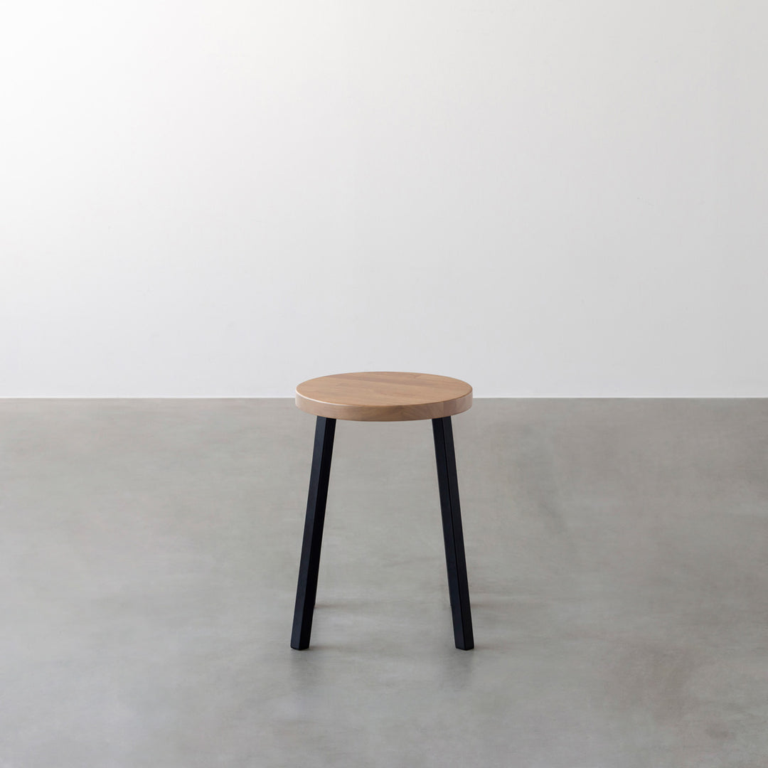 THE STOOL / ラバーウッド アッシュグレー × Black Steel Standard