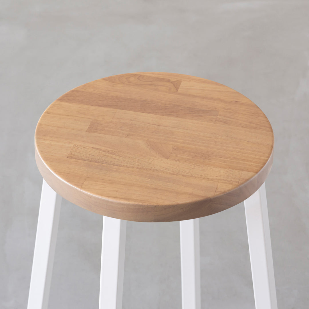 THE STOOL / ラバーウッド アッシュグレー × White Steel High