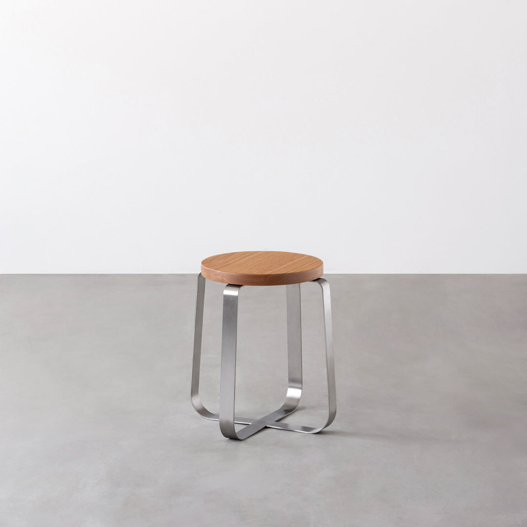 THE STOOL / 無垢 ホワイトオーク × Stainless Standard