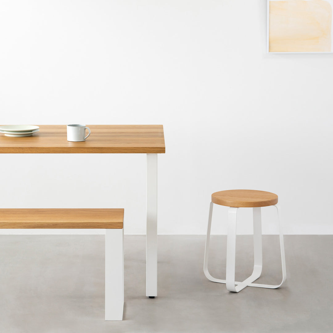 THE STOOL / 無垢 ホワイトオーク × White Steel Standard – KANADEMONO