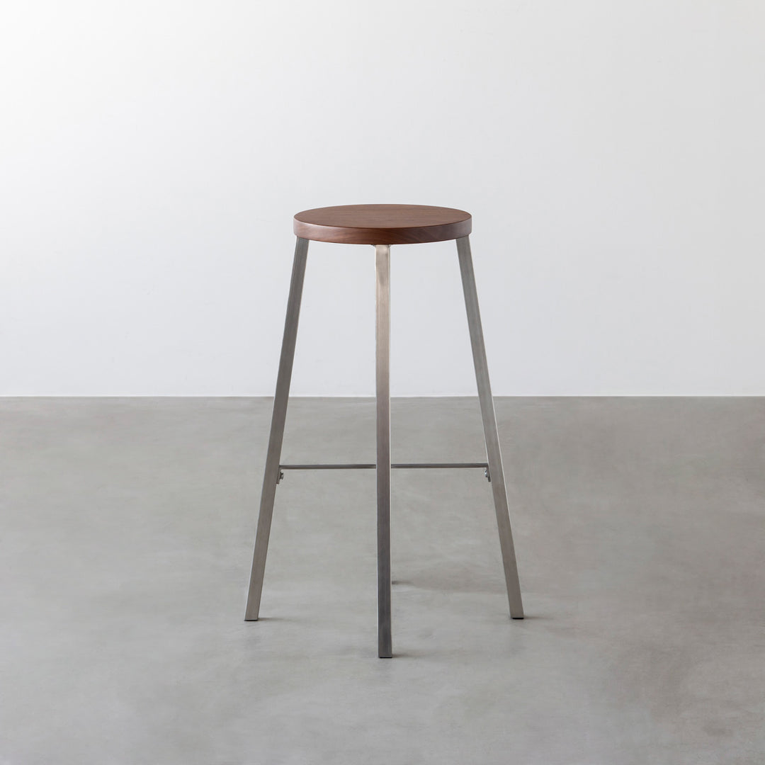 THE STOOL / 無垢 ウォルナット × Stainless High – KANADEMONO