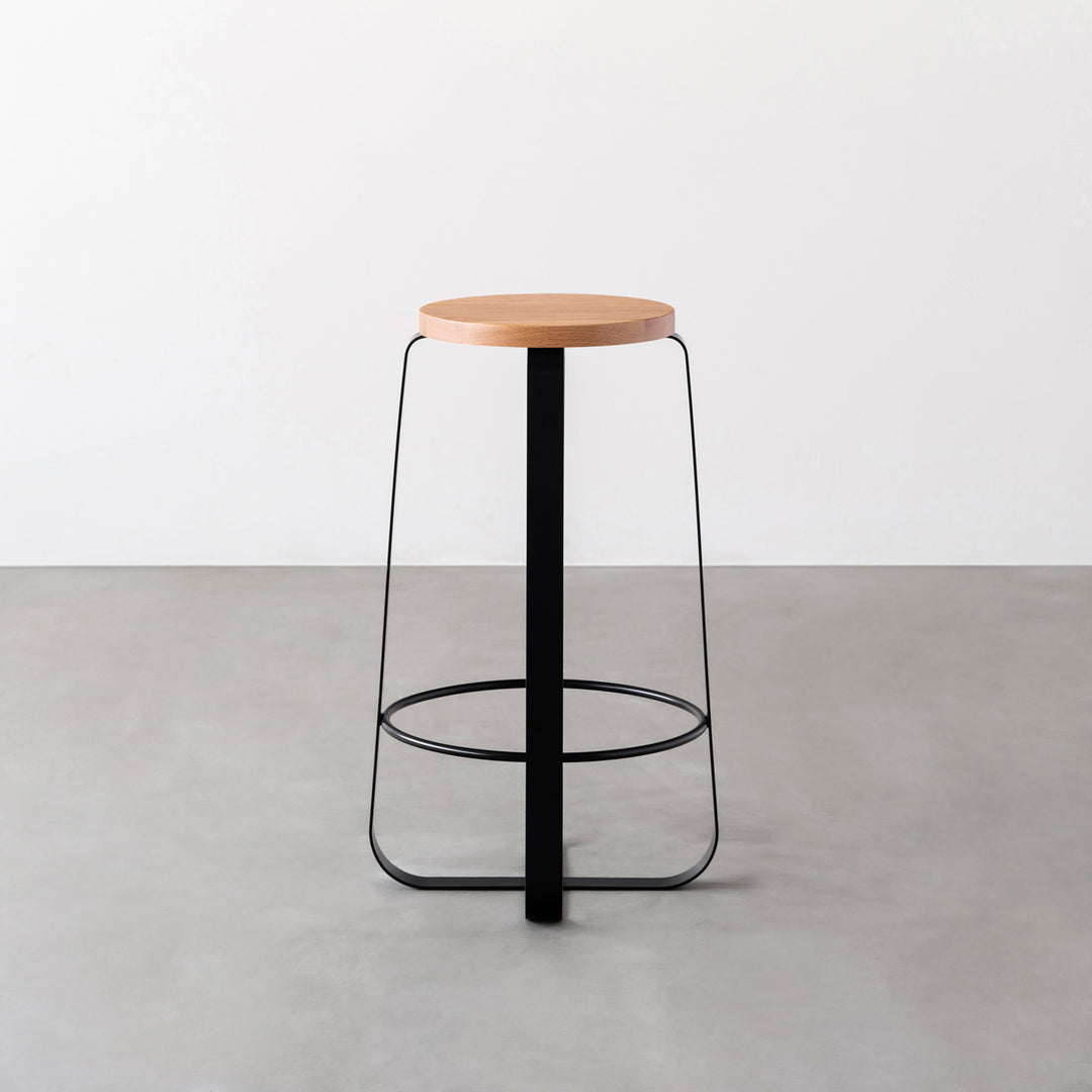 THE STOOL / 無垢 レッドオーク × Black Steel High – KANADEMONO