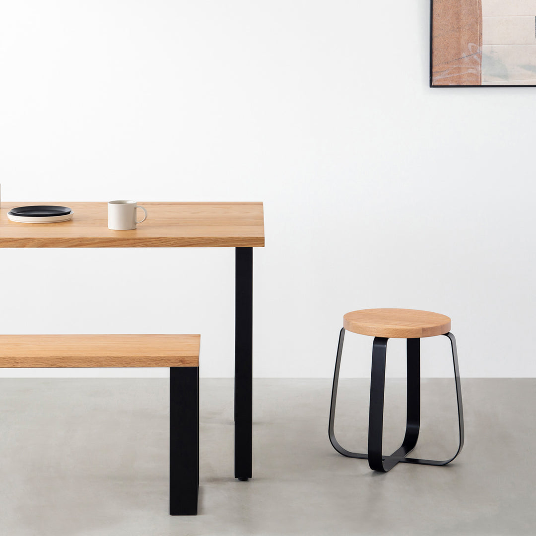 THE STOOL / 無垢 レッドオーク × Black Steel Standard – KANADEMONO