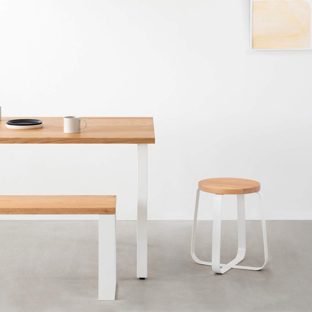 THE STOOL / 無垢 レッドオーク × White Steel Standard – KANADEMONO