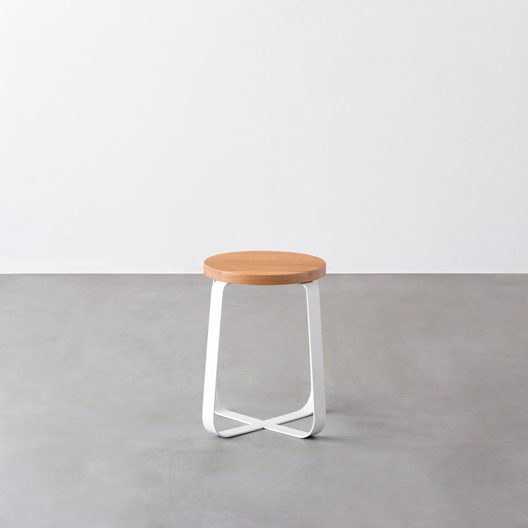 THE STOOL / 無垢 レッドオーク × White Steel Standard