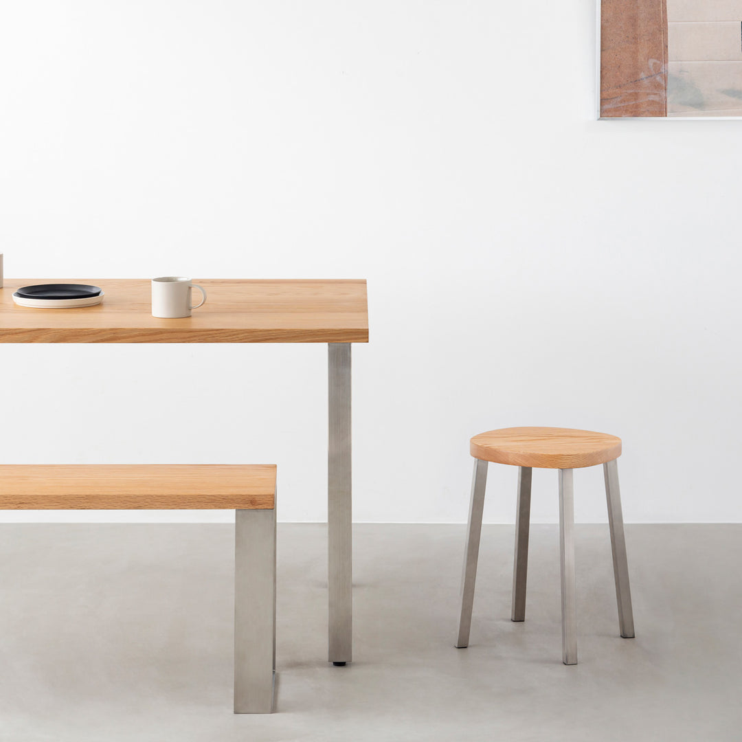 THE STOOL / 無垢 レッドオーク × Stainless Standard – KANADEMONO