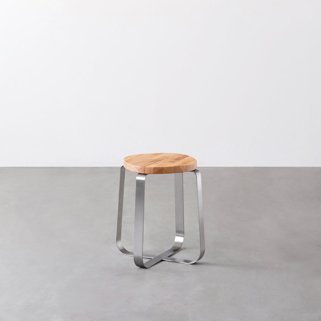 kanademono THE STOOL ラバーウッドナチュラル × ステンレス THE STOOL / ラバーウッド ナチュラル × Stainless Standard – KANADEMONO