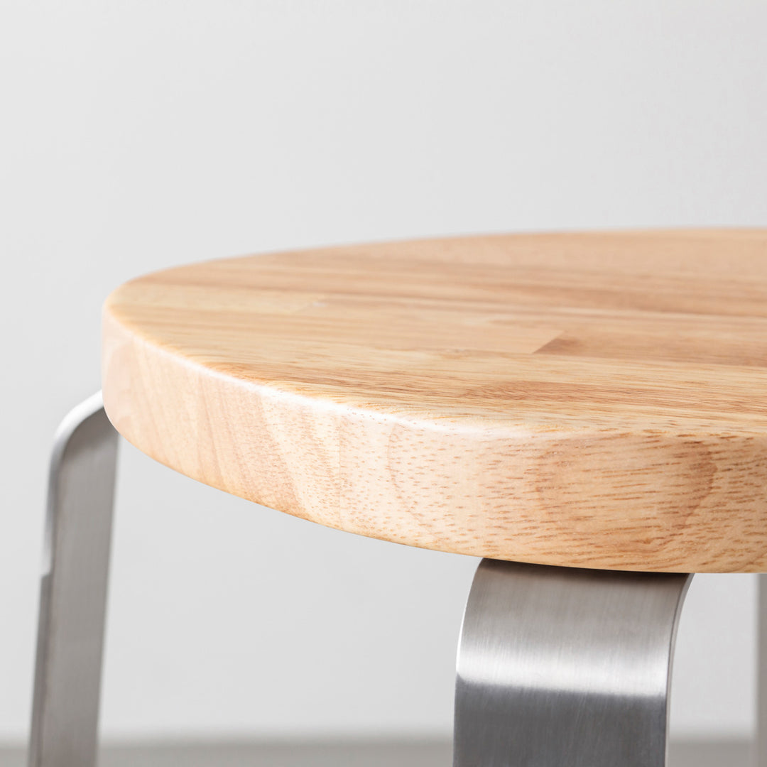 THE STOOL / ラバーウッド ナチュラル × Stainless Standard – KANADEMONO