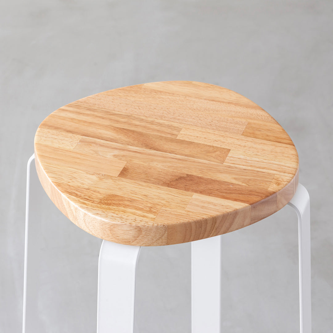 THE STOOL / ラバーウッド ナチュラル × White Steel Standard