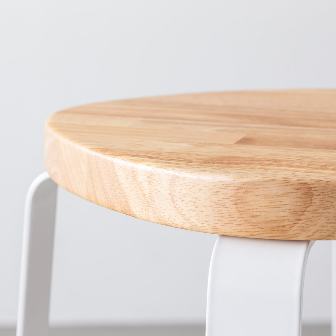 THE STOOL / ラバーウッド ナチュラル × White Steel Standard