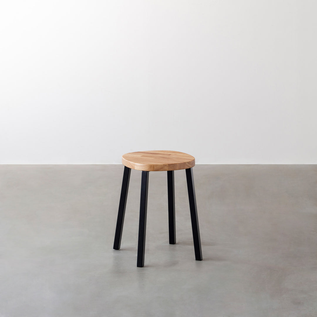 THE STOOL / ラバーウッド ナチュラル × Black Steel Standard