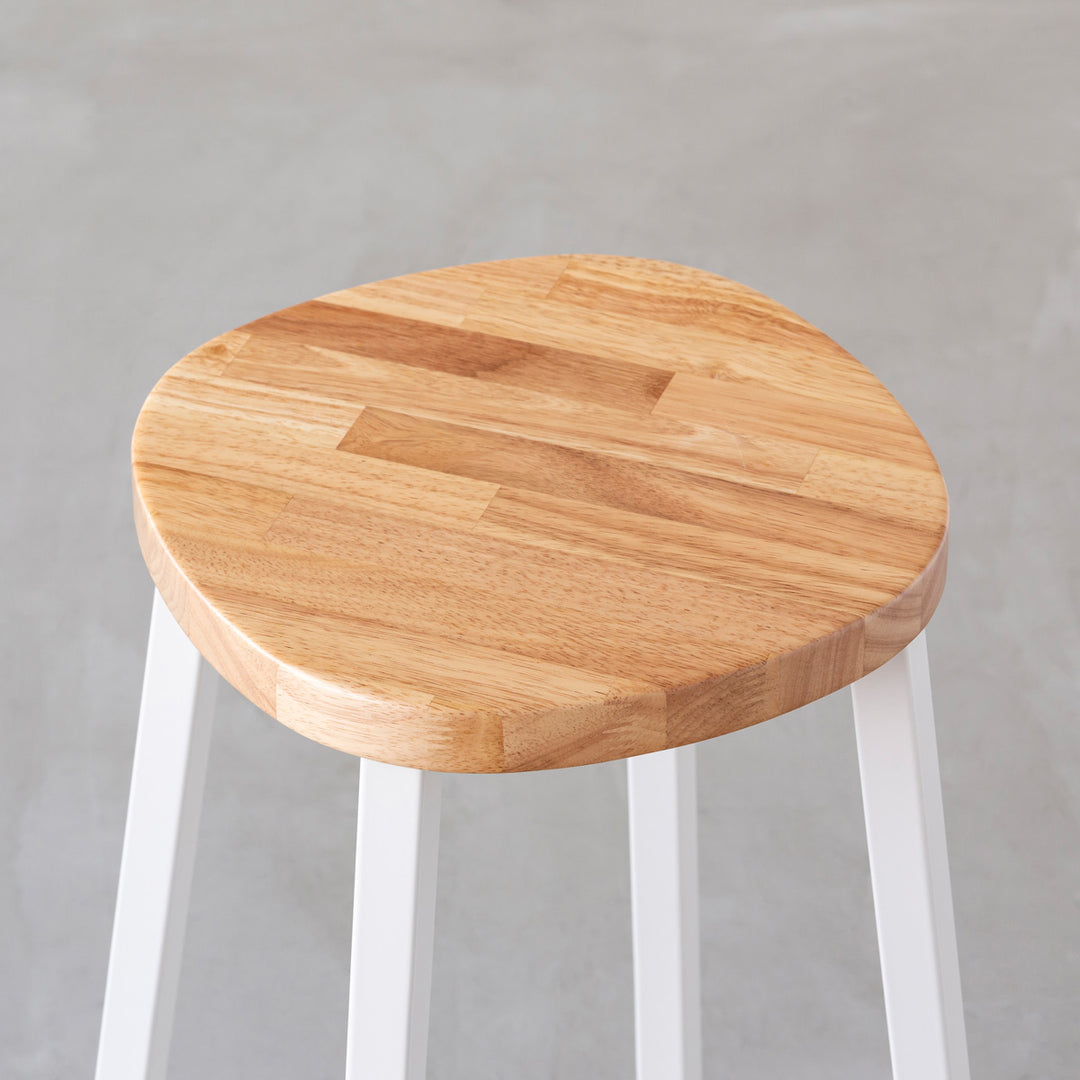 THE STOOL / ラバーウッド ナチュラル × White Steel High – KANADEMONO