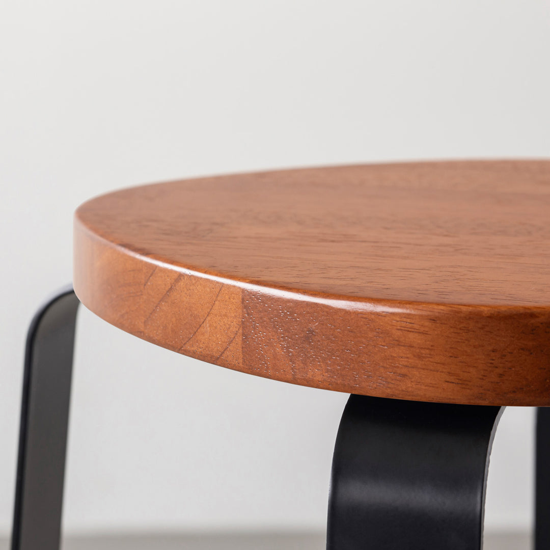 THE STOOL / ラバーウッド ブラウン × Black Steel High