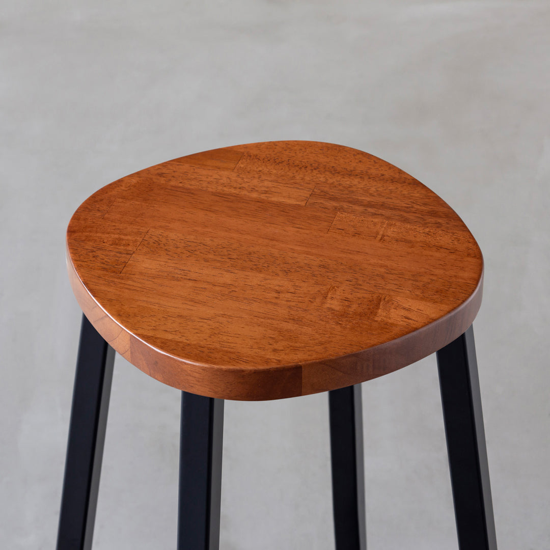 THE STOOL / ラバーウッド ブラウン × Black Steel High