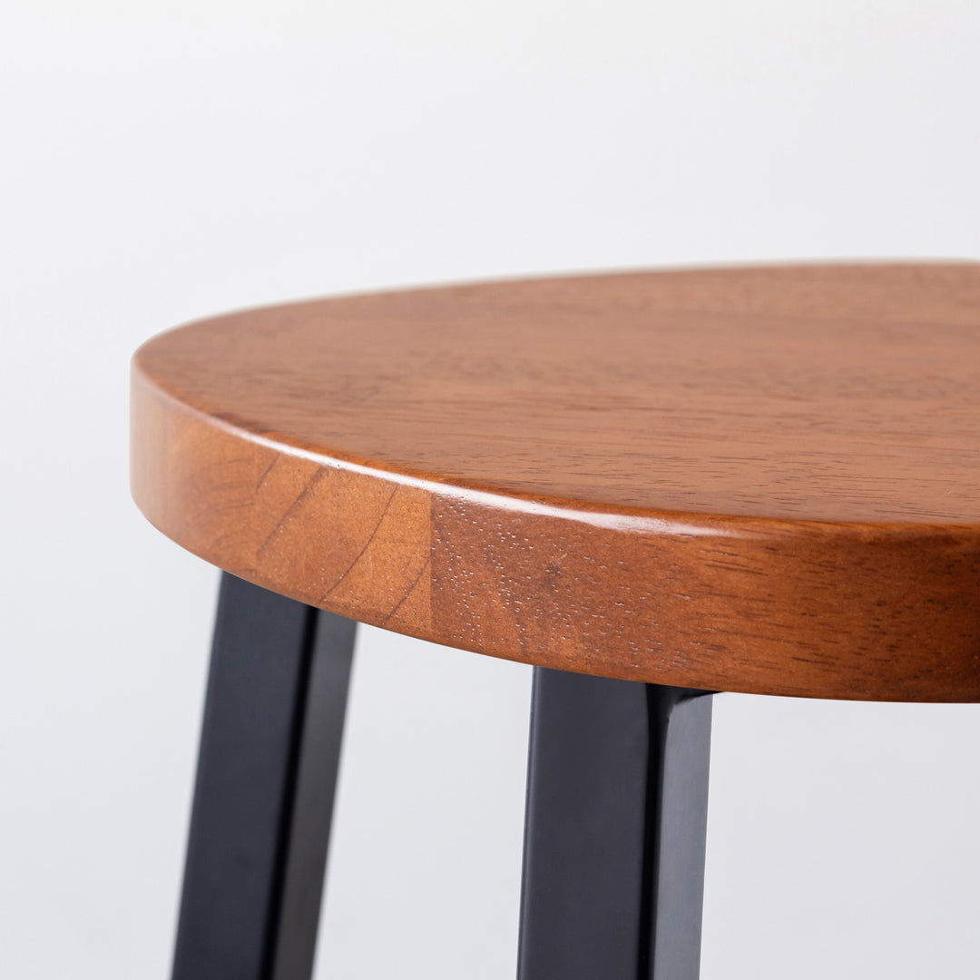 THE STOOL / ラバーウッド ブラウン × Black Steel High