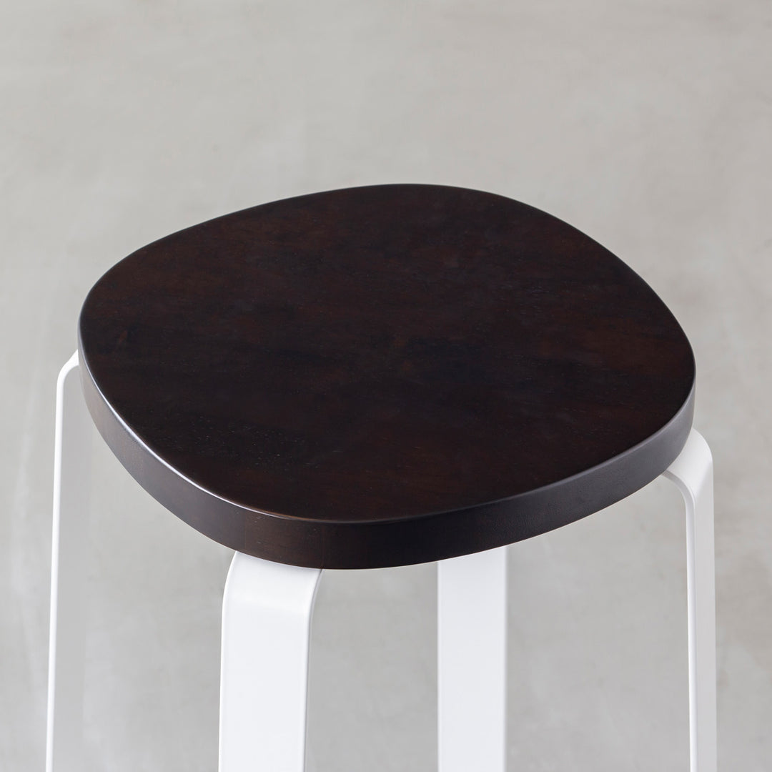 THE STOOL / ラバーウッド ブラックブラウン × White Steel High