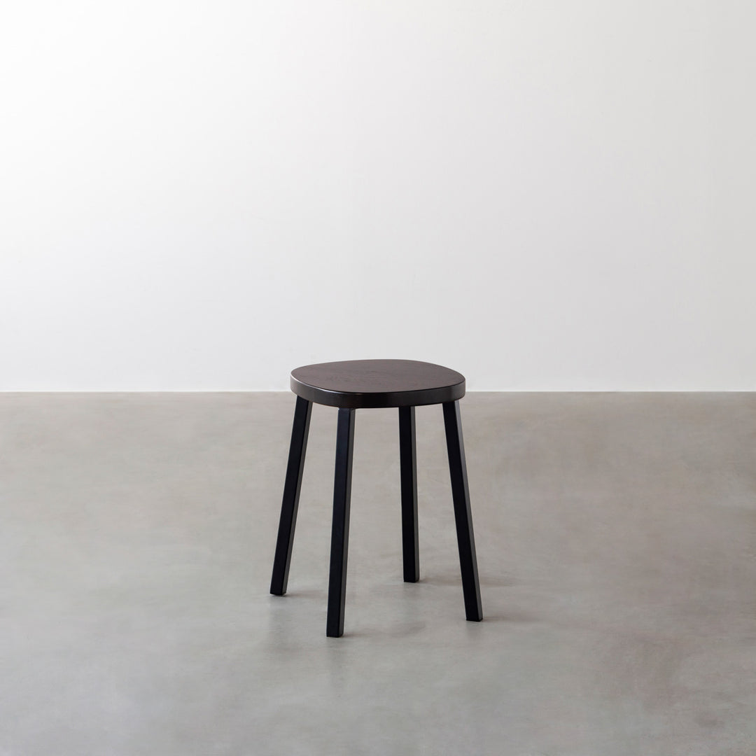 THE STOOL / ラバーウッド ブラックブラウン × Black Steel Standard