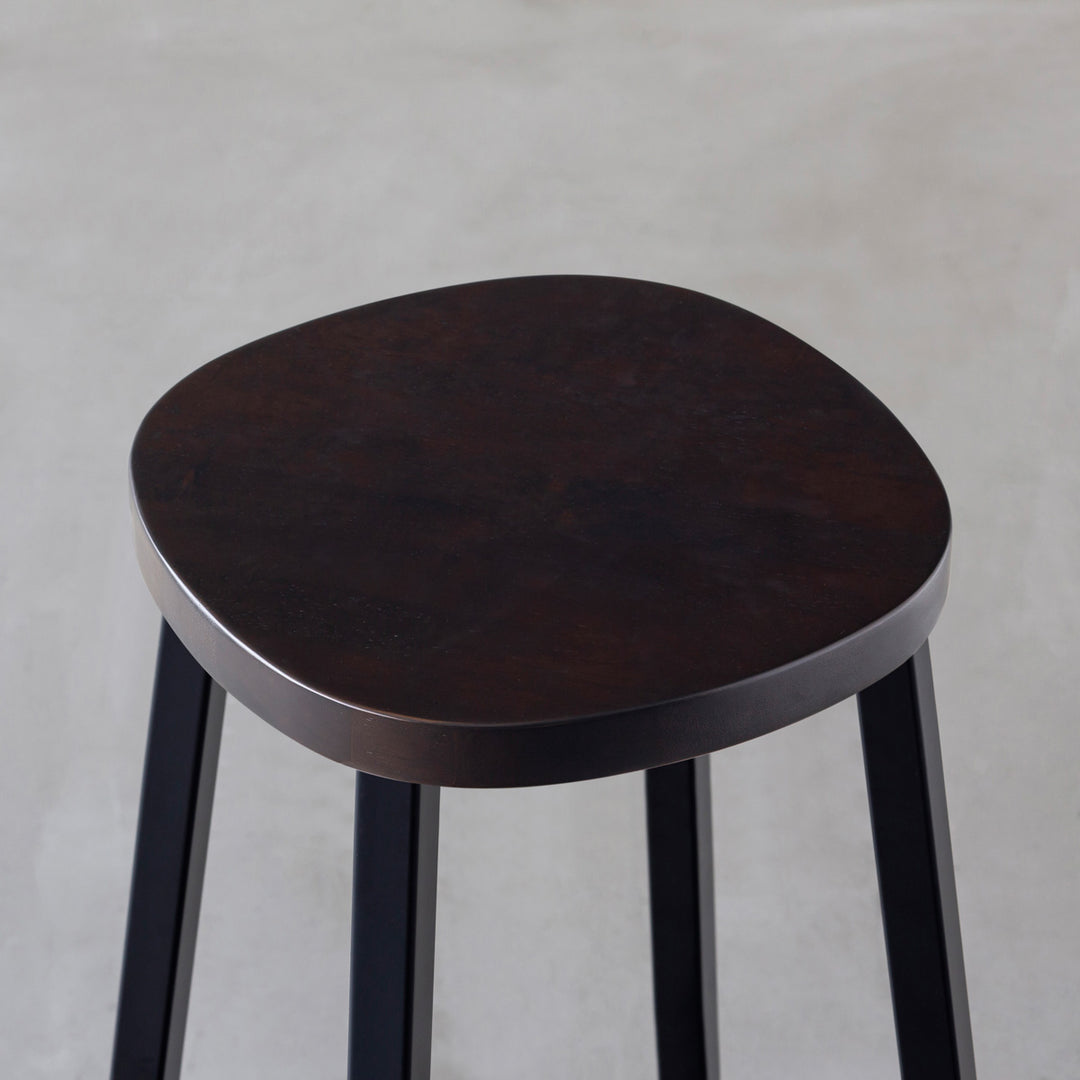 KANADEMONO THE STOOL ラバーウッド ブラックブラウン 030 THE STOOL / ラバーウッド ブラックブラウン × Black Steel Standard