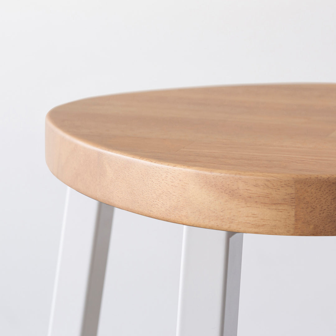 THE STOOL / ラバーウッド アッシュグレー × White Steel High