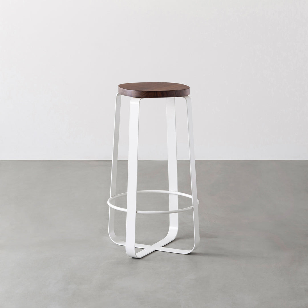THE STOOL / 無垢 ウォルナット × White Steel High – KANADEMONO