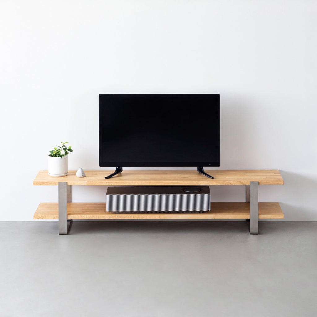 THE TV BOARD / LOW TABLE ラバーウッド ナチュラル × Stainless