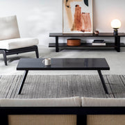 THE LOW TABLE / インド産 黒みかげ石 × ラバーウッド × Black Steel