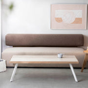 THE LOW TABLE / 大理石 ココナッツベージュ × ラバーウッド × White Steel