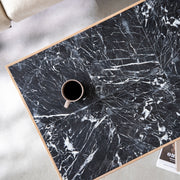 THE LOW TABLE / 大理石 黒白根 × ラバーウッド × White Steel