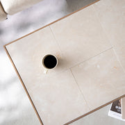 THE LOW TABLE / 大理石 ココナッツベージュ × ラバーウッド × Stainless