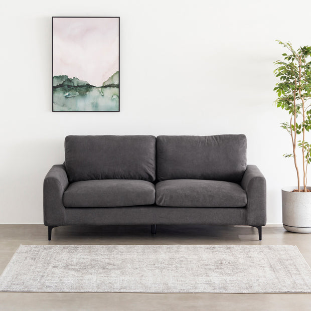 Stylish - Modern Fabric Sofa 2 seater Charcoal gray – KANADEMONO Stylish - Modern Fabric Sofa 2 seater Charcoal gray – KANADEMONO