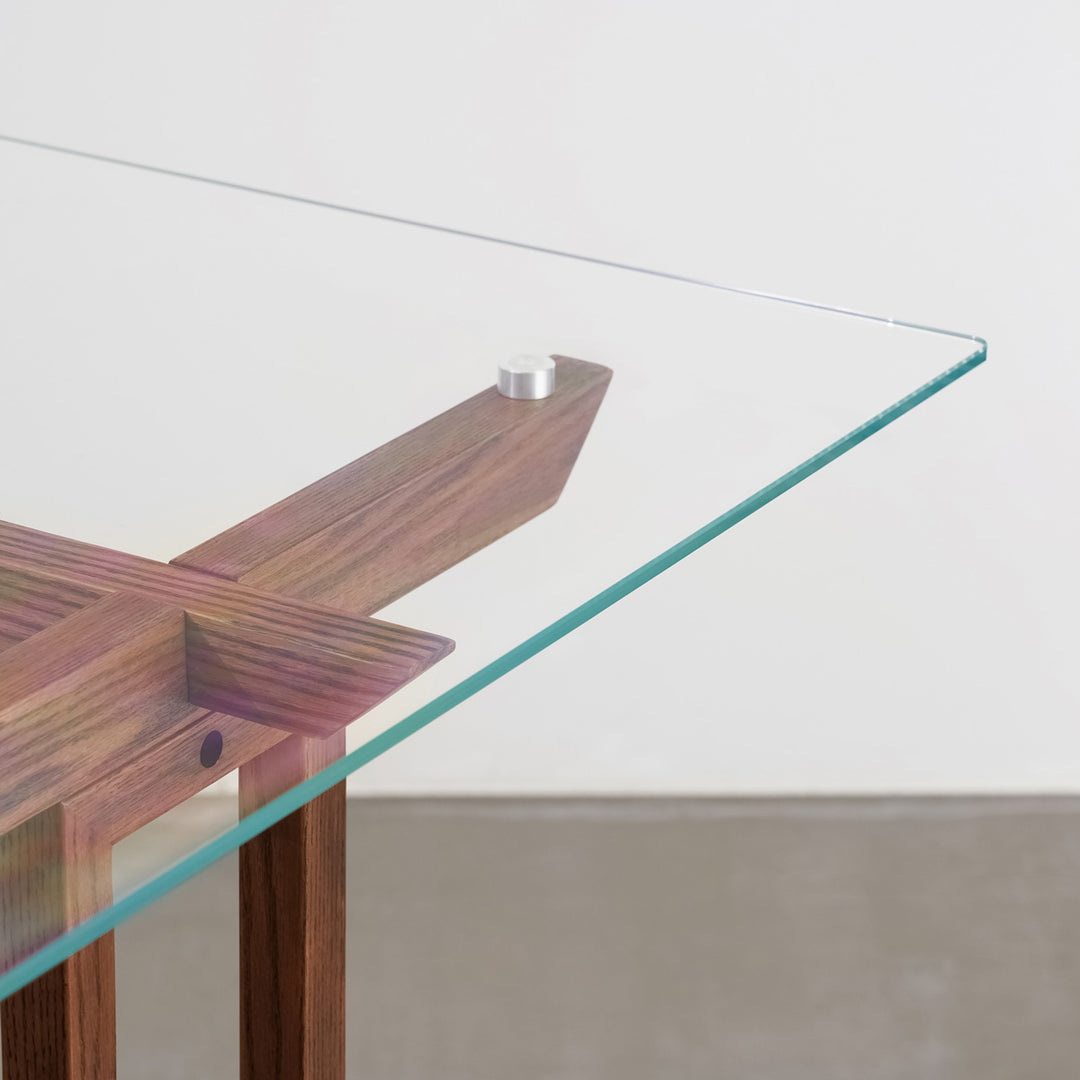 THE TABLE / ガラス × I 木製脚 オーク無垢材 – KANADEMONO