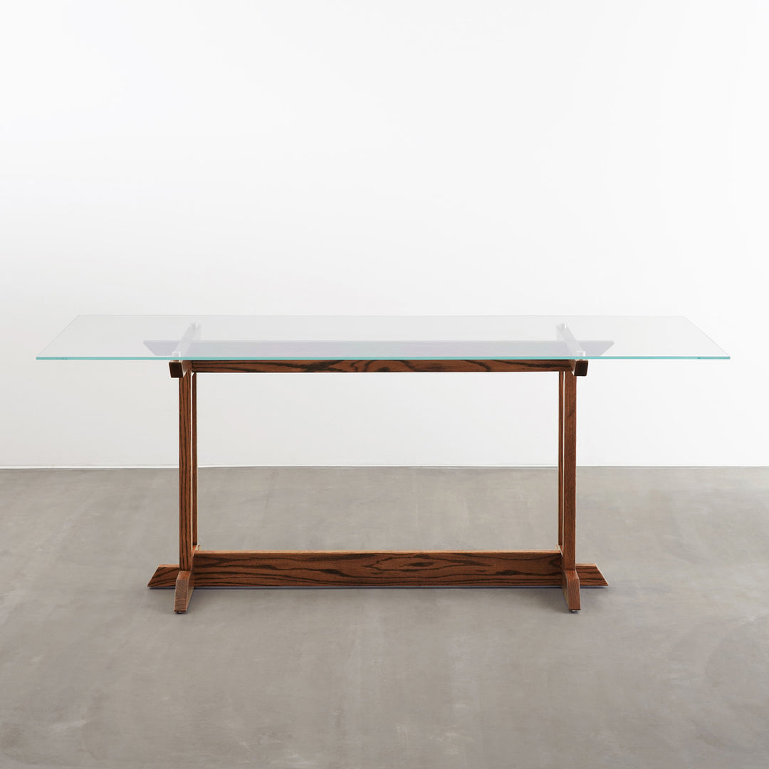 THE TABLE / ガラス × I 木製脚 オーク無垢材 – KANADEMONO