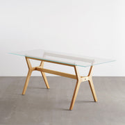 THE TABLE / ガラス × H 木製脚　オーク無垢材