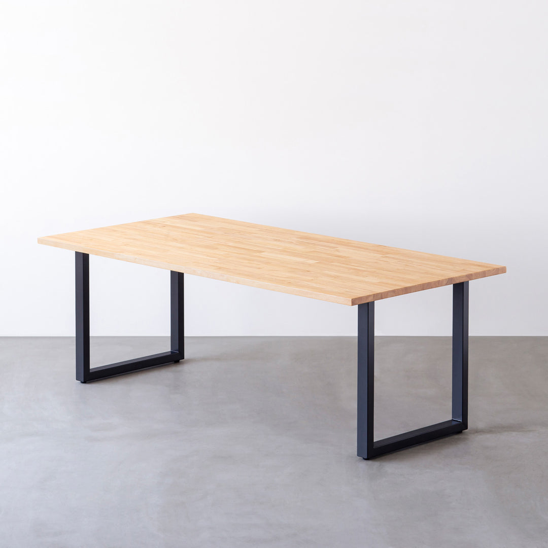 THE TABLE / ラバーウッド ナチュラル × Black Steel × W181 - 200cm