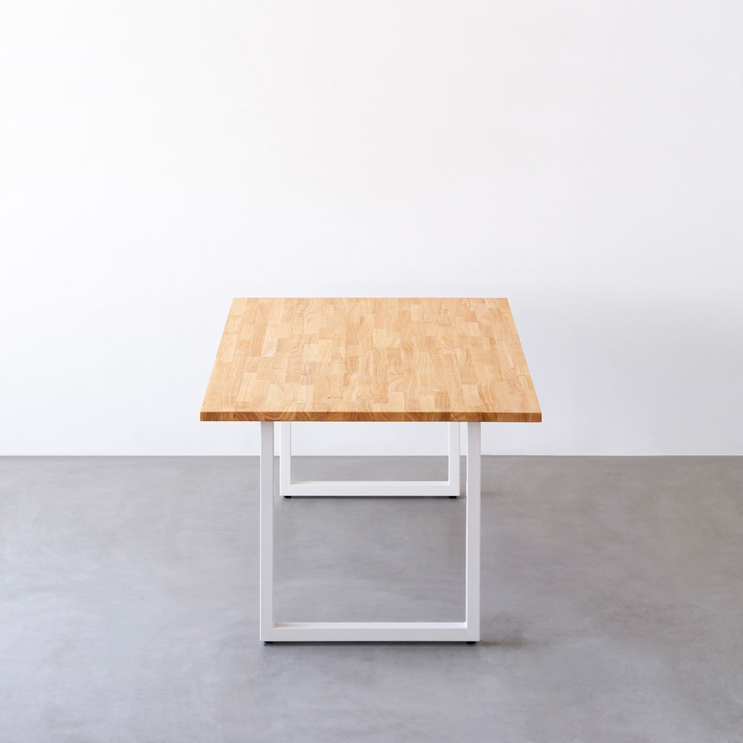THE TABLE / ラバーウッド ナチュラル × White Steel × W181 - 200cm