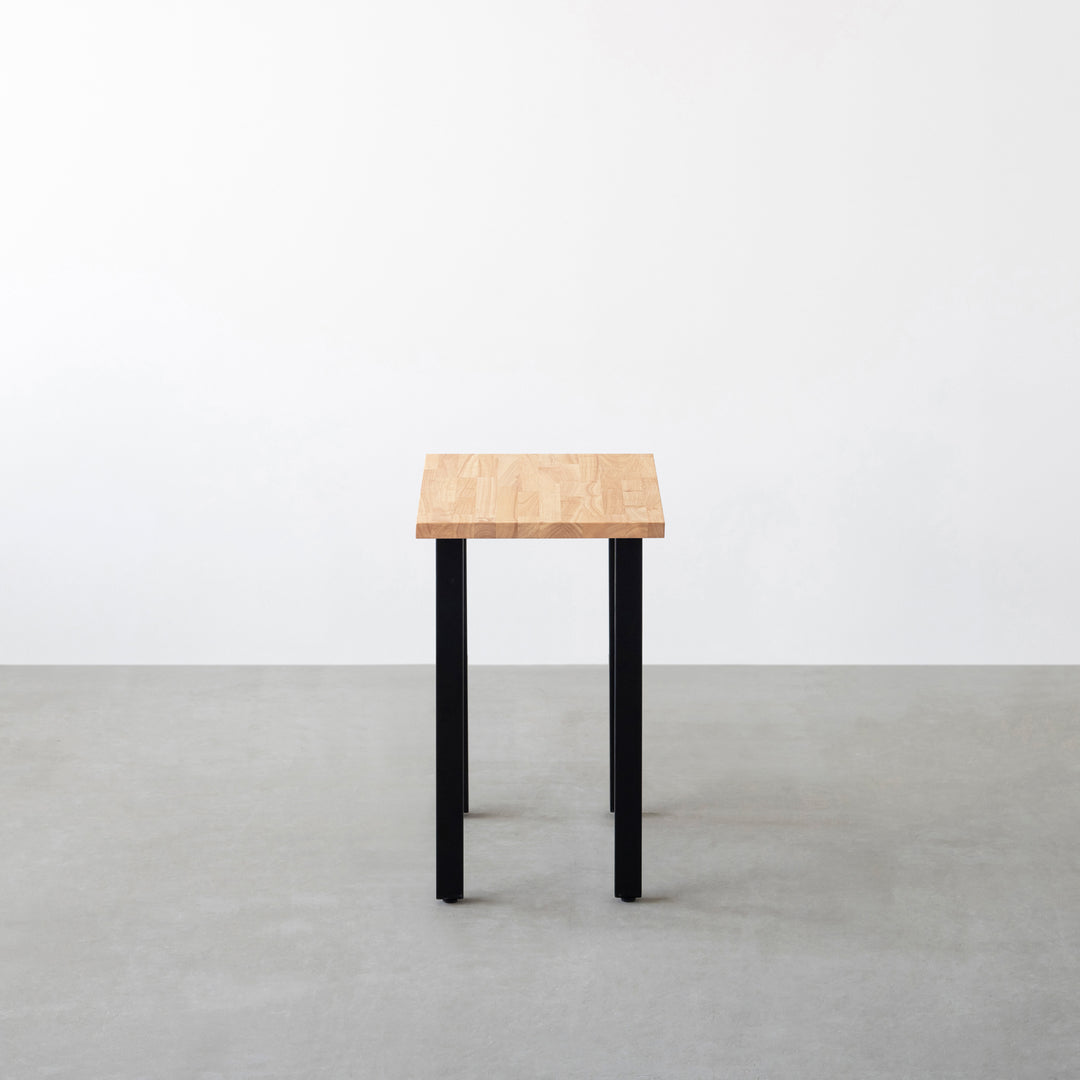 【KANADEMONO】ラバーウッド デスク テーブル 幅180 THE TABLE / ラバーウッド ナチュラル × Tube T - Black Steel