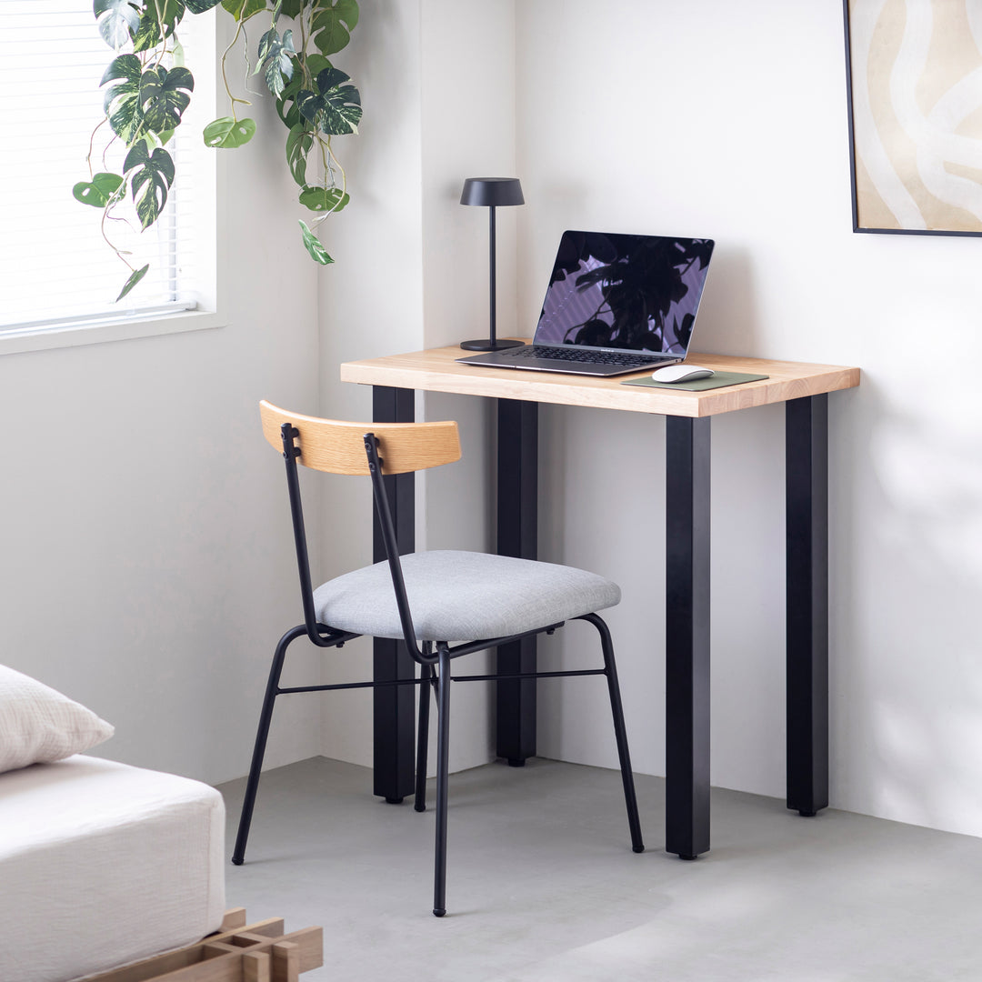 KANADEMONO ラバーウッドB × Black Steel THE TABLE / ラバーウッド ブラックブラウン × Black Steel