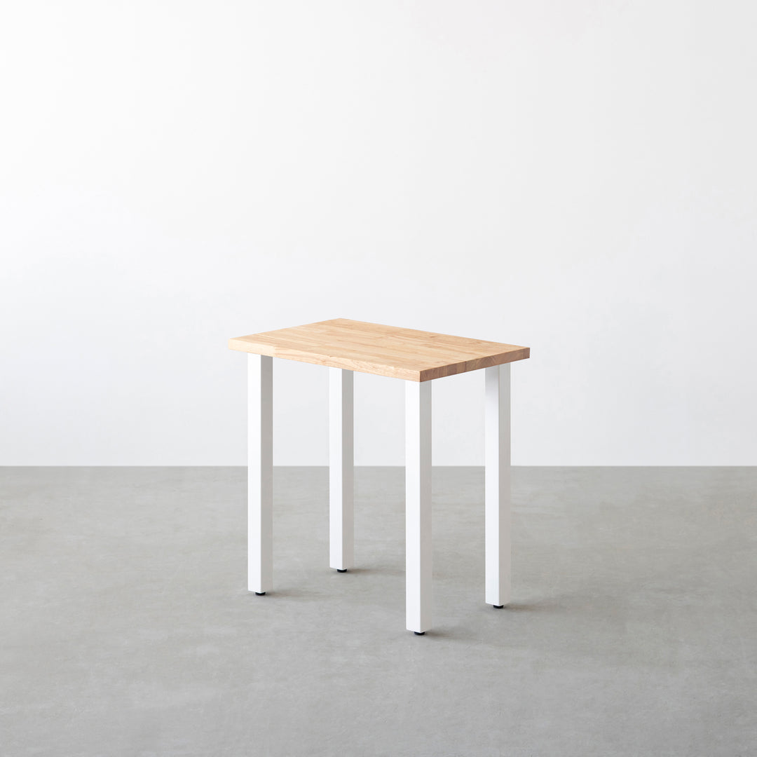THE TABLE / コンパクトデスク ラバーウッド ナチュラル × White Steel