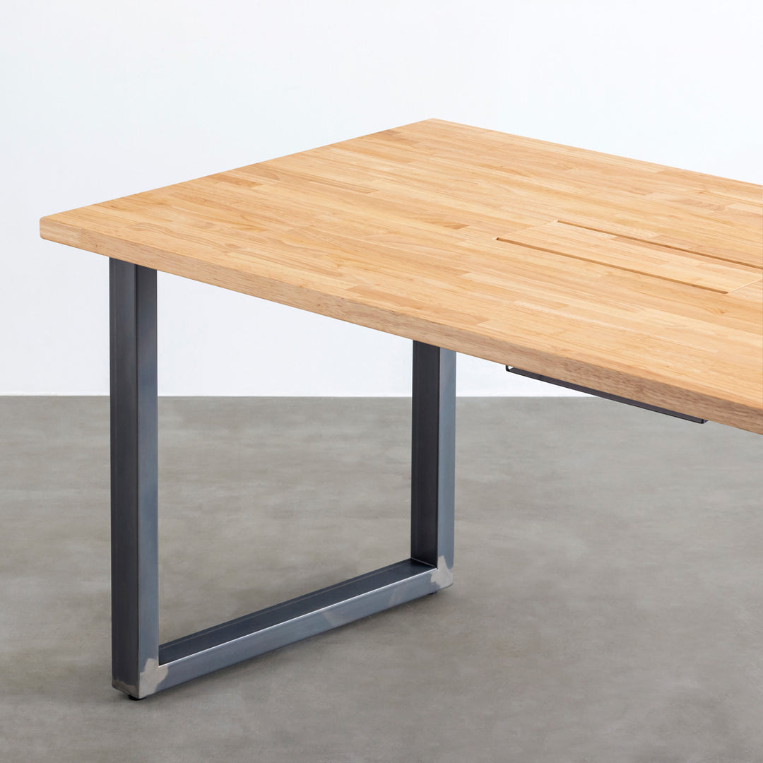 THE TABLE / ラバーウッド ナチュラル × Black Steel（クリア